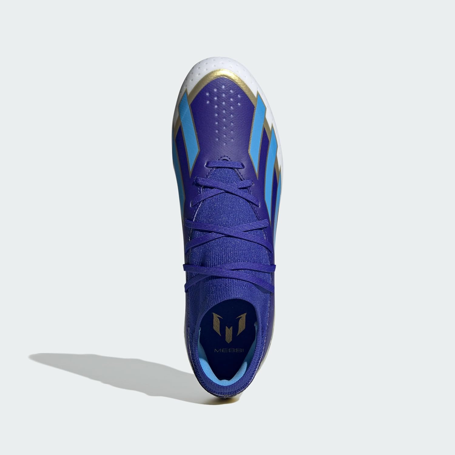 Кроссовки Adidas Unisex-Adult X Crazyfast League Firm Ground, белый/голубой — фото 4