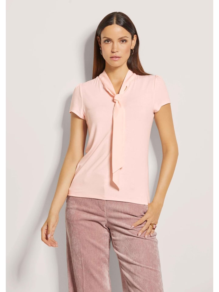 

MADELEINE Топ с короткими рукавами и бантом нежно-розового цвета