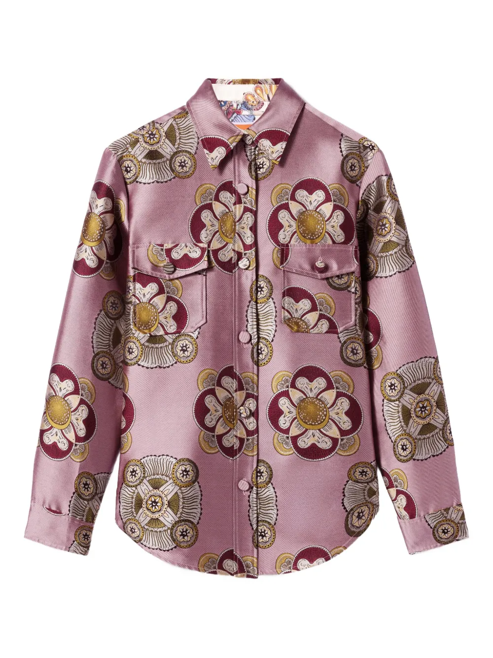 

Жаккардовая куртка-рубашка с цветочным принтом La DoubleJ, розовый
