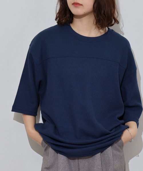 

Футболка с рукавом 5/8, вафельная ткань JEMORGAN, темно-синий