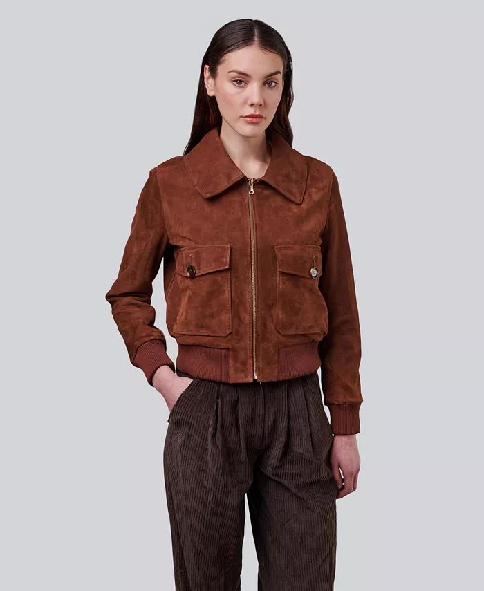 

Женская замшевая укороченная куртка Furniq UK, коричневый