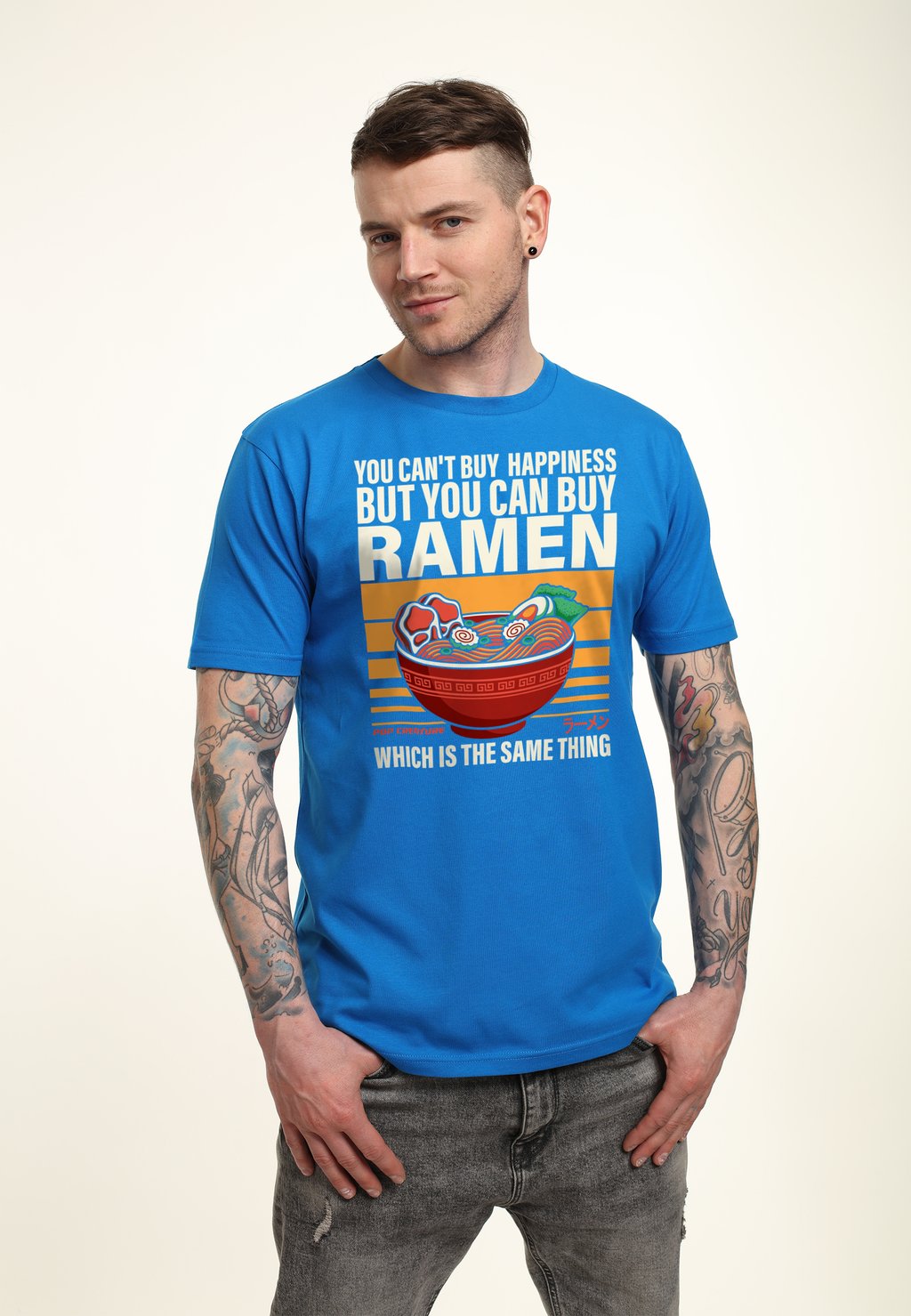 

Футболка с принтом POP CREATURE BUY RAMEN Henry Tiger, синий