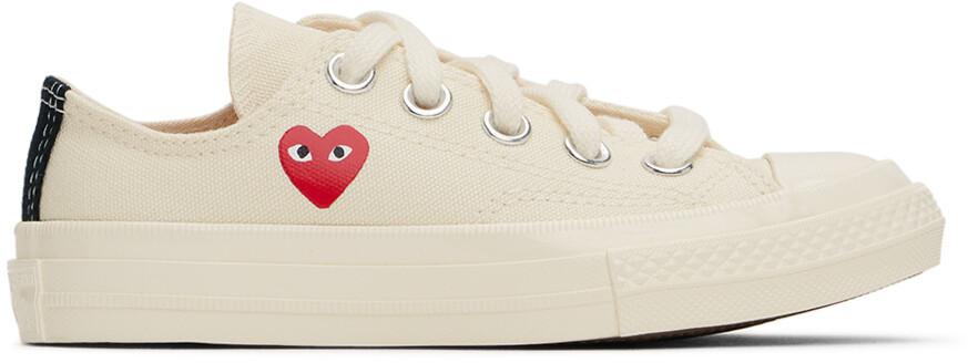 

Детские кеды Converse Edition Chuck 70 OG Single Heart Low Top COMME des GARcONS PLAY, бежевый