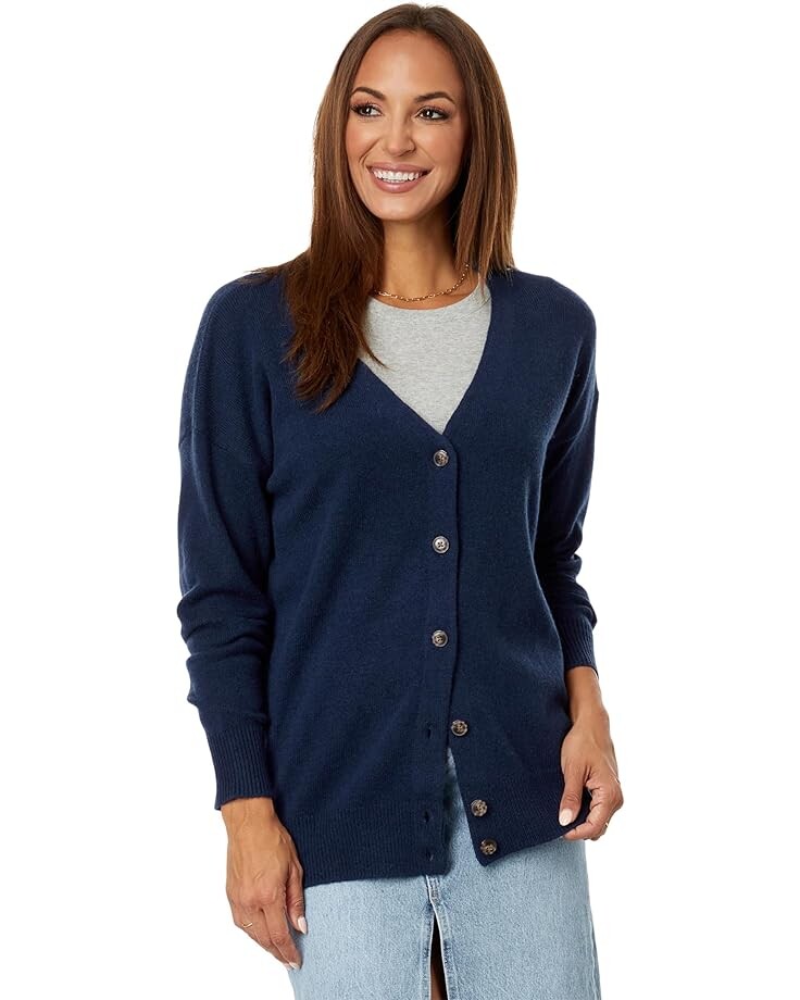 

Свитер Madewell V-Neck Relaxed Cardigan, цвет Heather Indigo