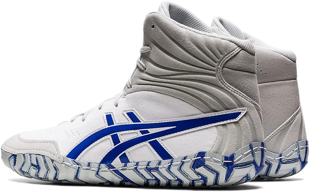 Мужские борцовские кроссовки Asics Aggressor 5, белый/синий — фото 3