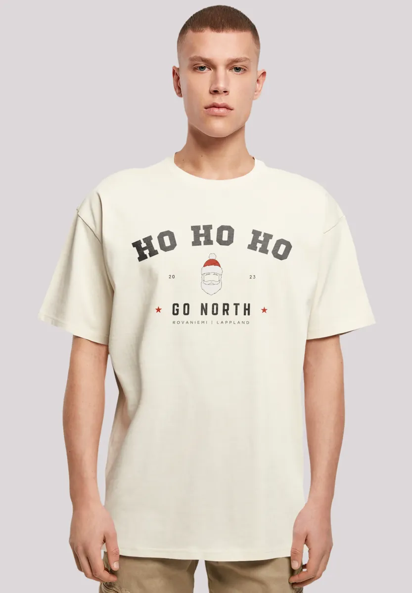 

F4NT4STIC Футболка "Ho Ho Ho Santa Claus Christmas", Рождество, подарок, логотип, цвет Sand