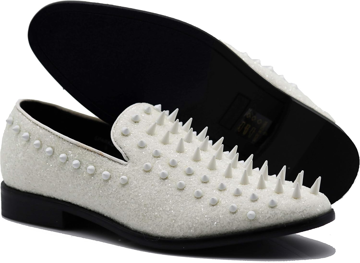 

Мужские винтажные лоферы SPK16 с шипами, слипоны, модная обувь, классические вечерние туфли-токседо Enzo Romeo, белый