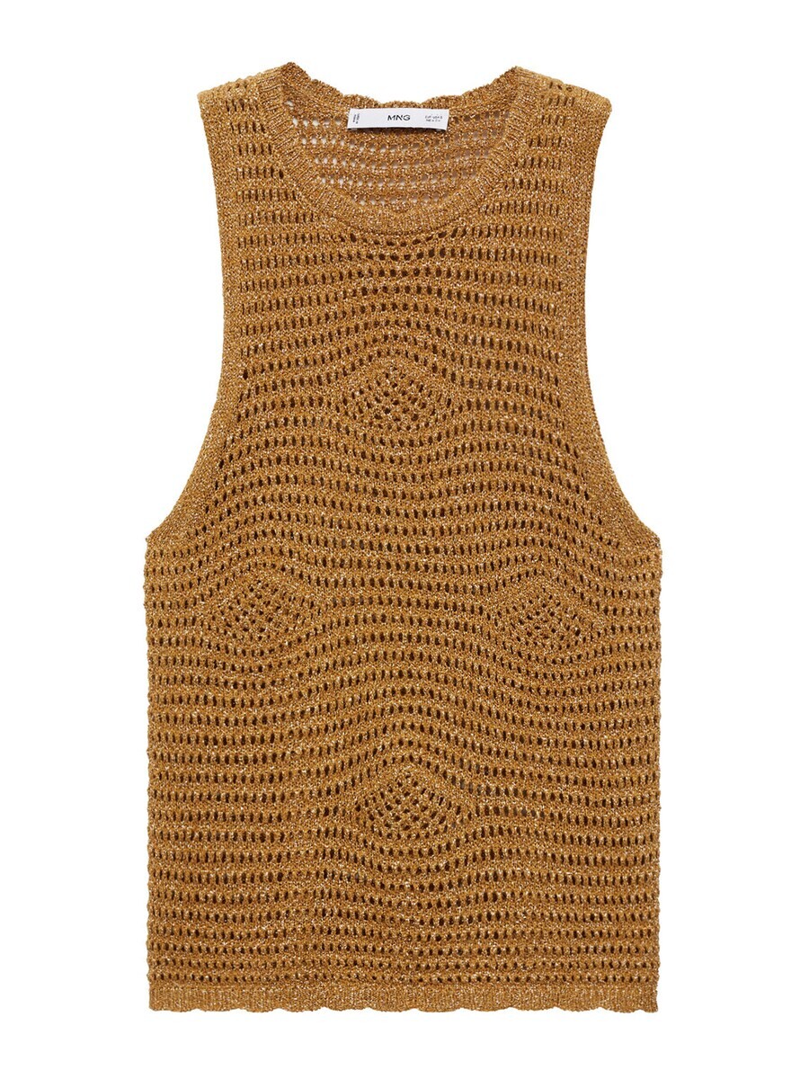 

Топ MANGO Knitted Top OSIO, золотой