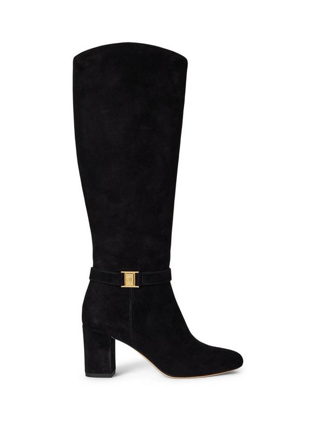 Высокие сапоги Lauren Kellie из замши Ralph Lauren, Black