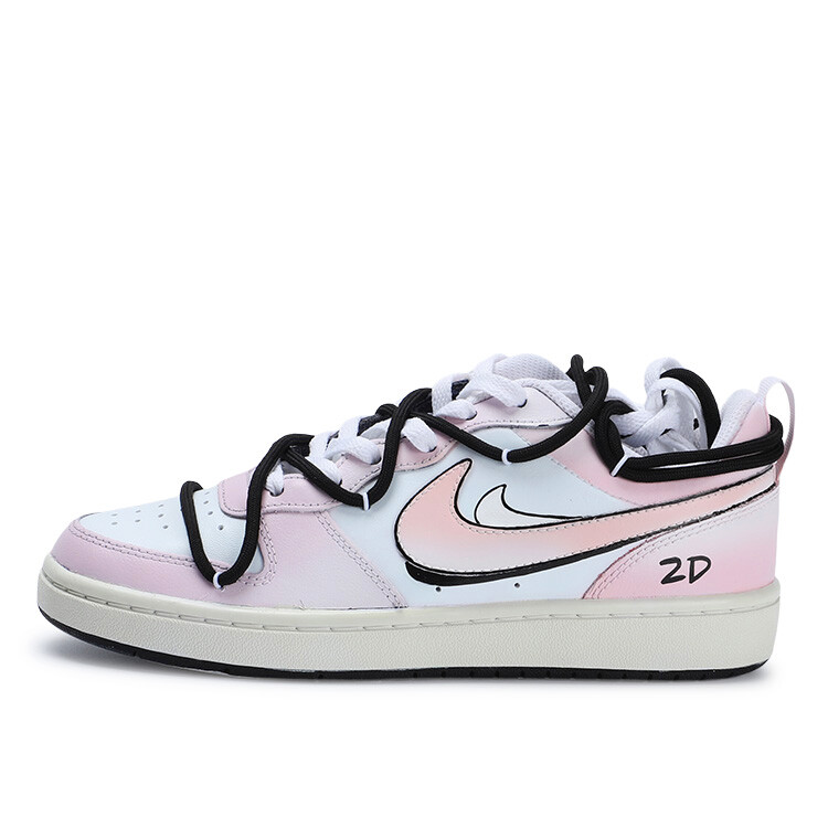 

Кроссовки Nike Court Borough Skateboarding Shoes Women's Low-top Black, светло-фиолетовый