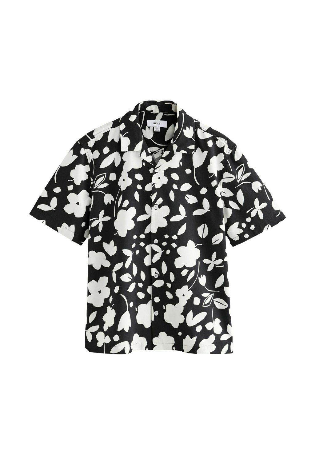 

Рубашка REGULAR FIT PRINTED FLORAL WITH CUBAN COLLAR Next, черный