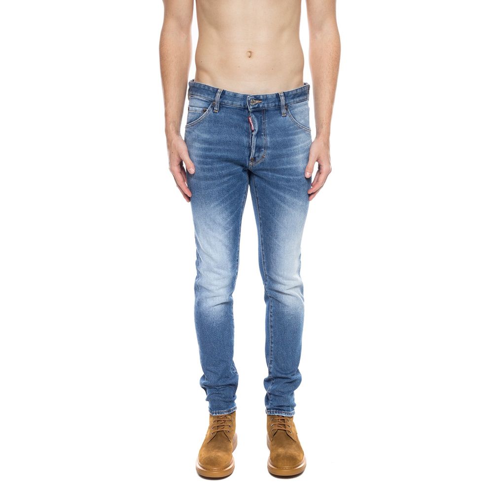 

Синие хлопковые мужские джинсы с потертостями Dsquared2