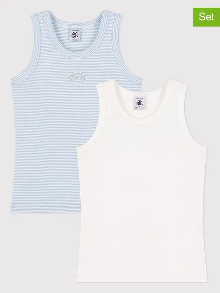 Набор из 2 подгузников Petit Bateau, голубой/белый