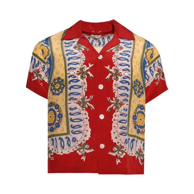

Рубашка Bode Bricolage Short-Sleeve Shirt 'Red/Multicolor', красный