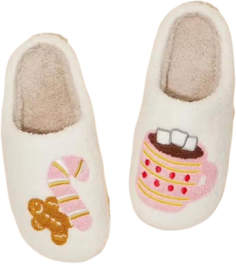 

Рождественские тапочки AISILLI для женщин и мужчин, милые мультяшные зимние плюшевые меховые забавные тапочки, удобные и теплые домашние тапки, Christmas/15