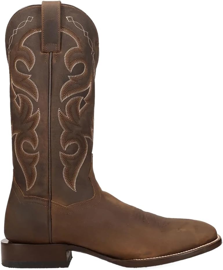 

Мужские ботинки Dan Post Remington с вышивкой, квадратный носок, без шнуровки, повседневные, средней высоты, коричневые