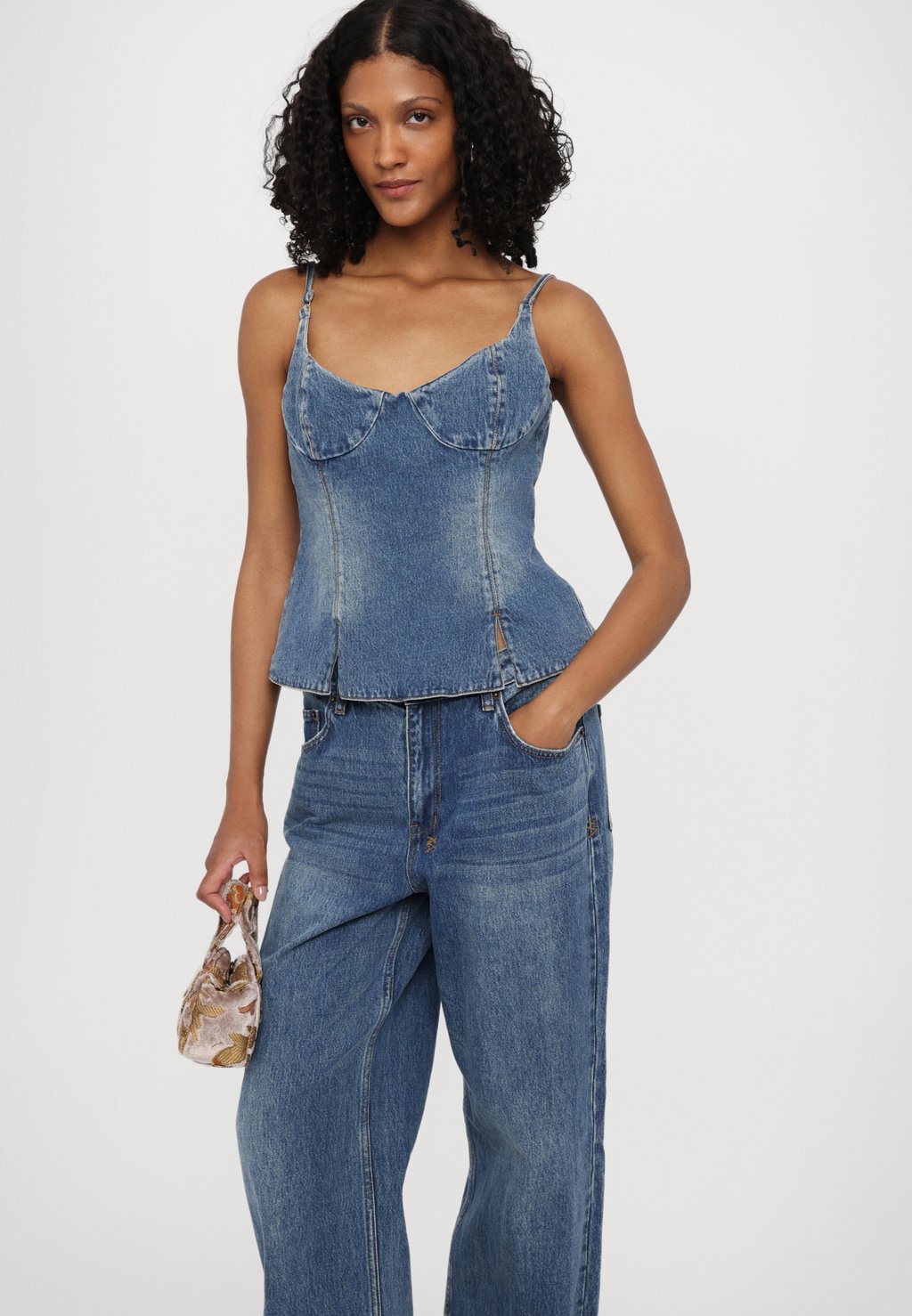 

Топ ATHENA BUSTIER AGED Ksubi, синий деним