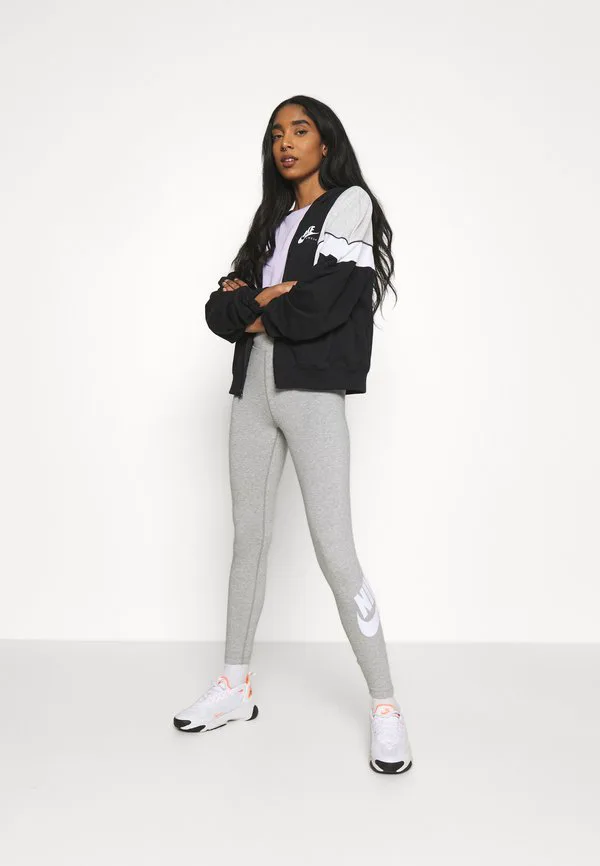 W nsw essntl lggng futura hw leggings trousers Nike Sportswear, Dk Grey Heather/White — фото 2