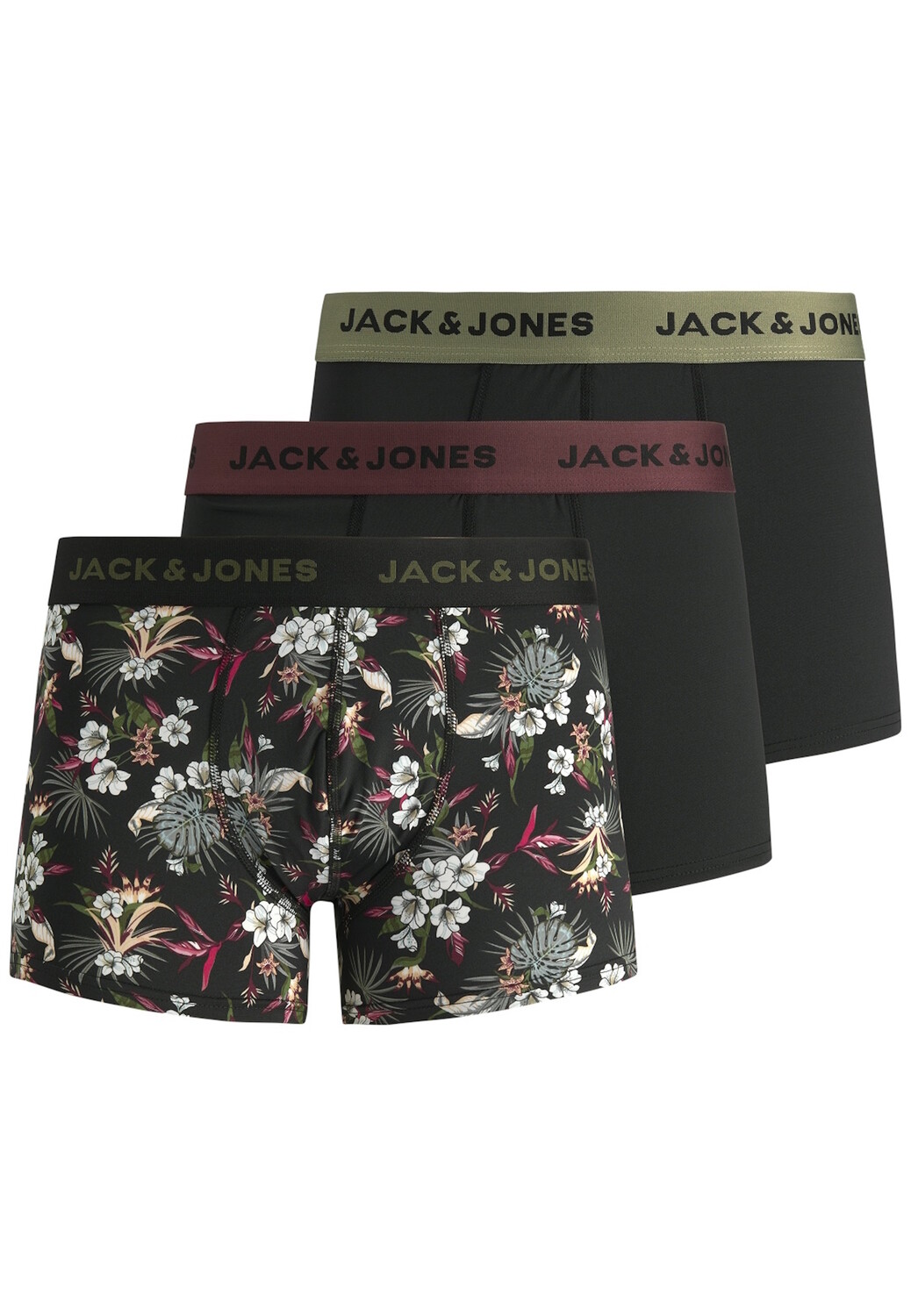 

Боксеры Jack & Jones Trunks 'Flower' 3 шт, черный