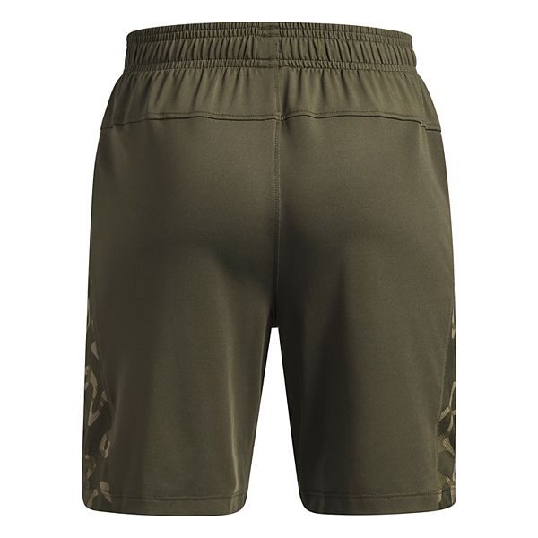 Шорты для мальчиков 8-20 лет tech vent print blocked Under Armour, Marine Od Green — фото 2