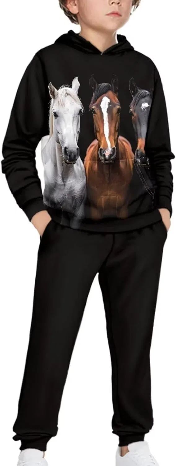 Детский спортивный костюм YECARYPOD, 2 предмета, цвет 3d Horse — фото 3
