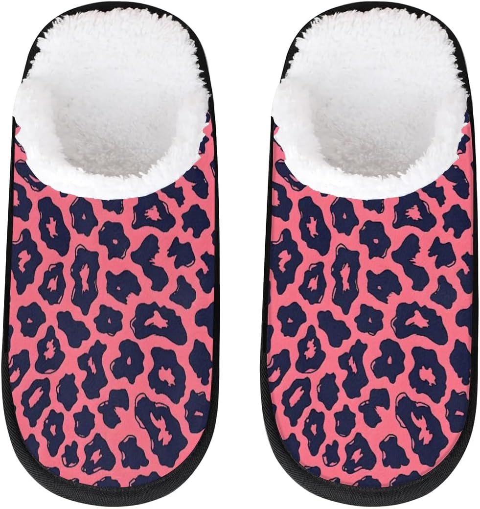 

Тапочки Gublec для женщин и мужчин, уютные с нескользящей подошвой, для дома, теплые плюшевые тапочки для дома, спальни и путешествий, Leopards Prints