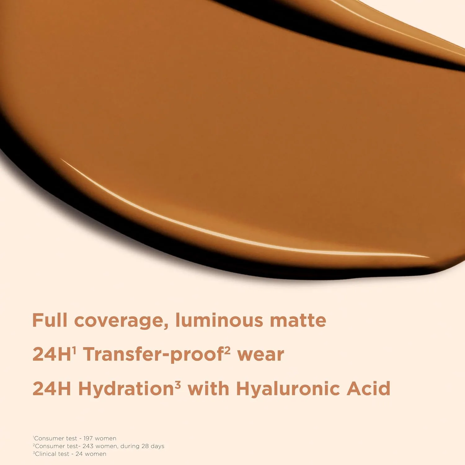 Clarins Skin Illusion Longwear Full Coverage Foundation, матовое сияние, 24 часа стойкости и увлажнения, естественный вид, устойчивость к переносу, поту и размазыванию, с гиалуроновой кислотой, 30 мл, 118.5N Deep mahogany with neutral undertones — фото 3