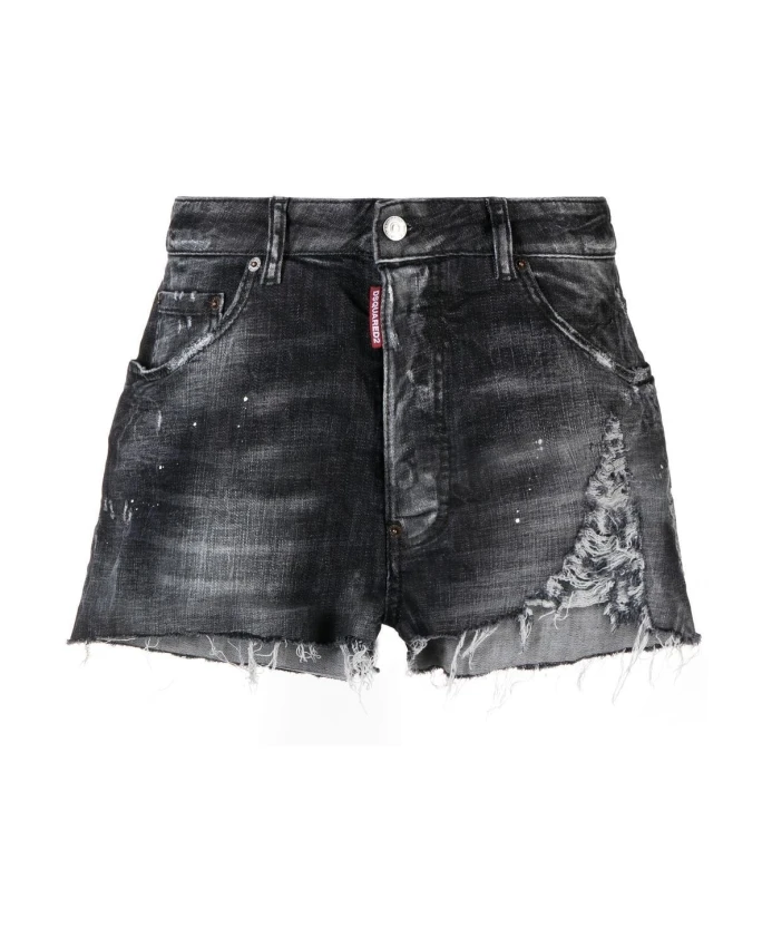 

Потертые джинсовые шорты Dsquared2, черный