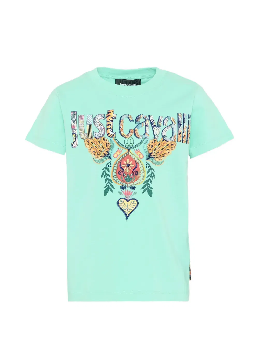 Футболка с коротким рукавом и графическим принтом Just Cavalli Kids, зеленый