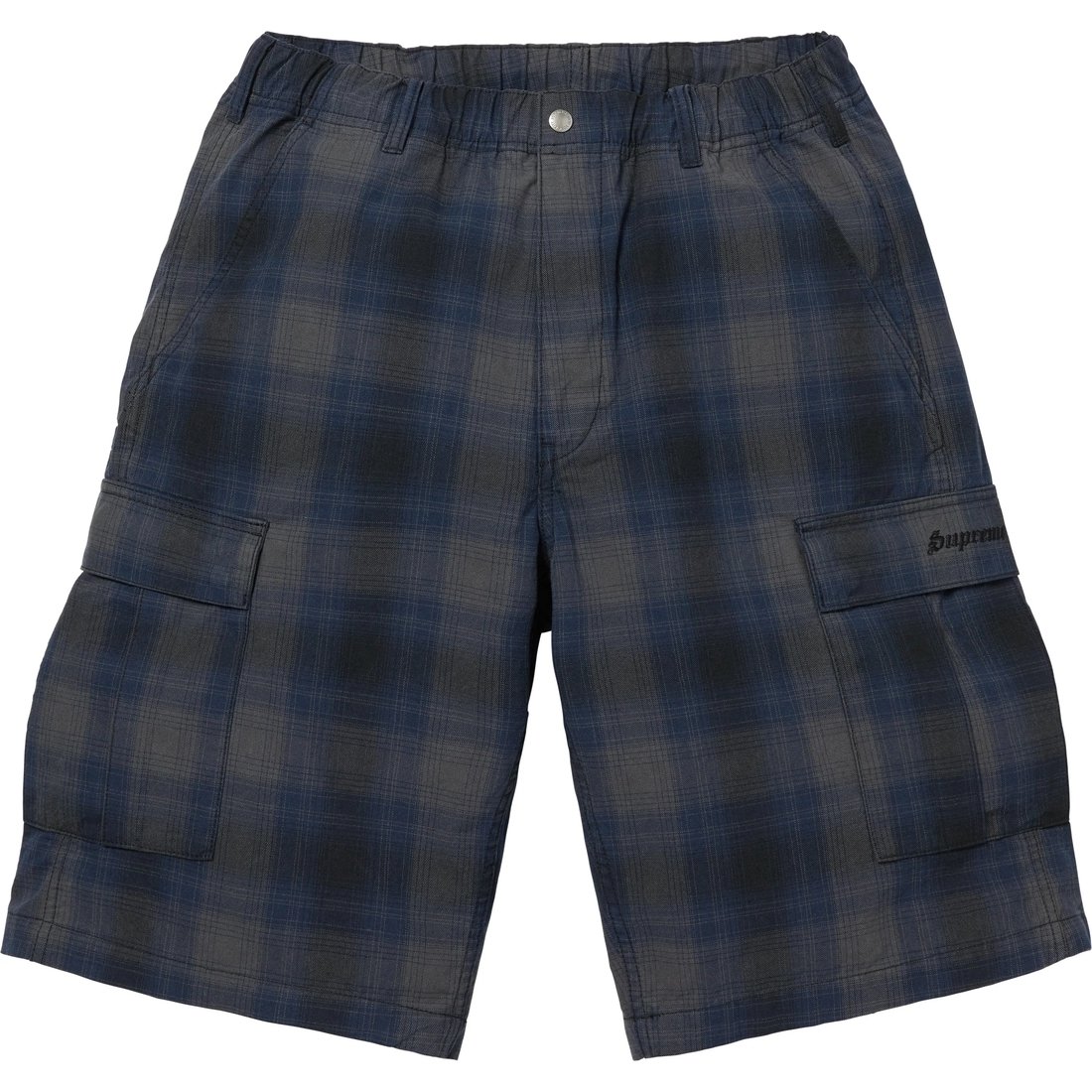 

Теневые клетчатые карго-шорты Supreme, синий/темно-синий