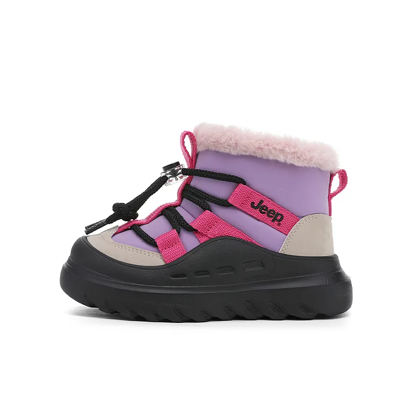 Детские зимние ботинки mid top Jeep, Rose Pink/Violet Blue Purple[Forwards through The Snow-Warm and Cozy]