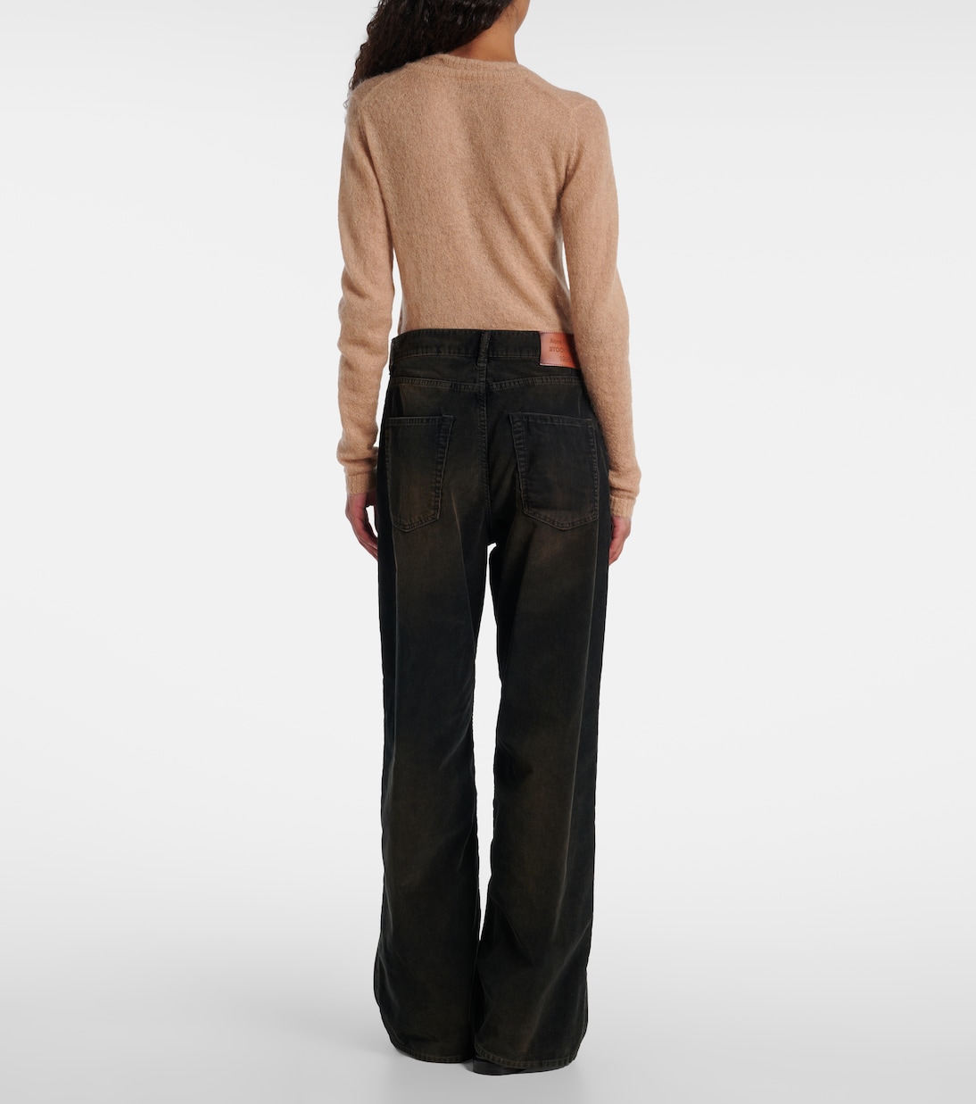 Джинсы со средней посадкой и широкими штанинами Acne Studios, черный — фото 3