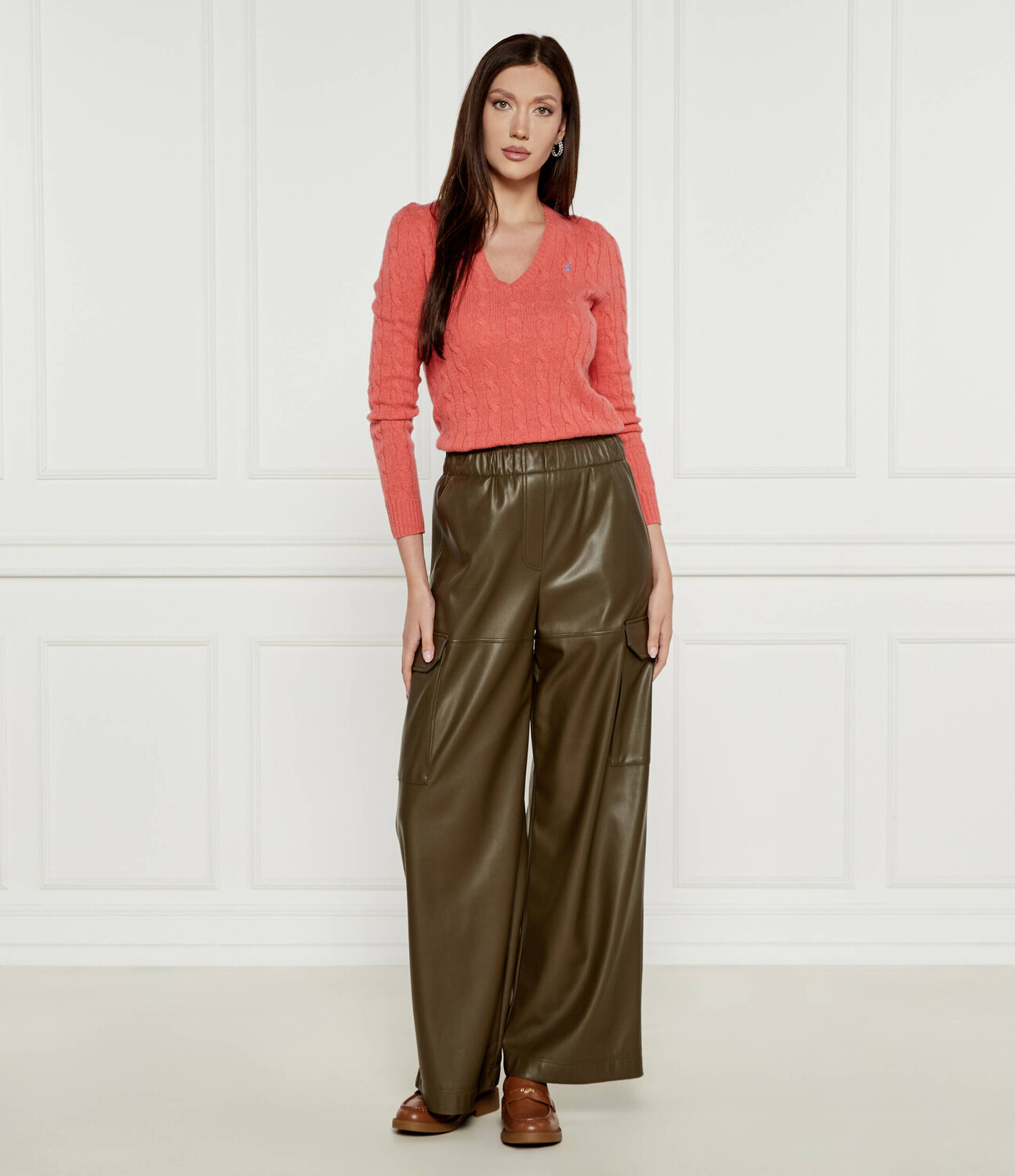 Свитер из шерсти POLO RALPH LAUREN KIMBERLY Regular Fit, цвет salmone — фото 2