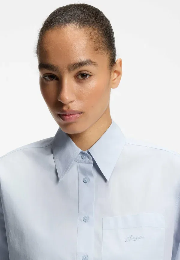 Блуза Boskota 1 button down blouse Boss, светло-голубая — фото 4