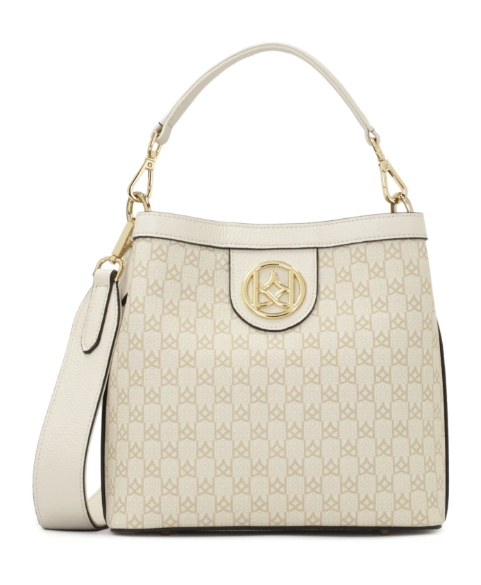 

Кожаная сумка с ручкой и широким ремешком. Kazar, белый