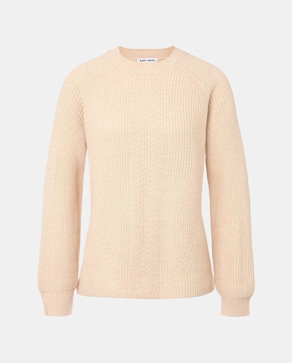 

Женский свитер из однотонного трикотажа Easy Wear, бежевый