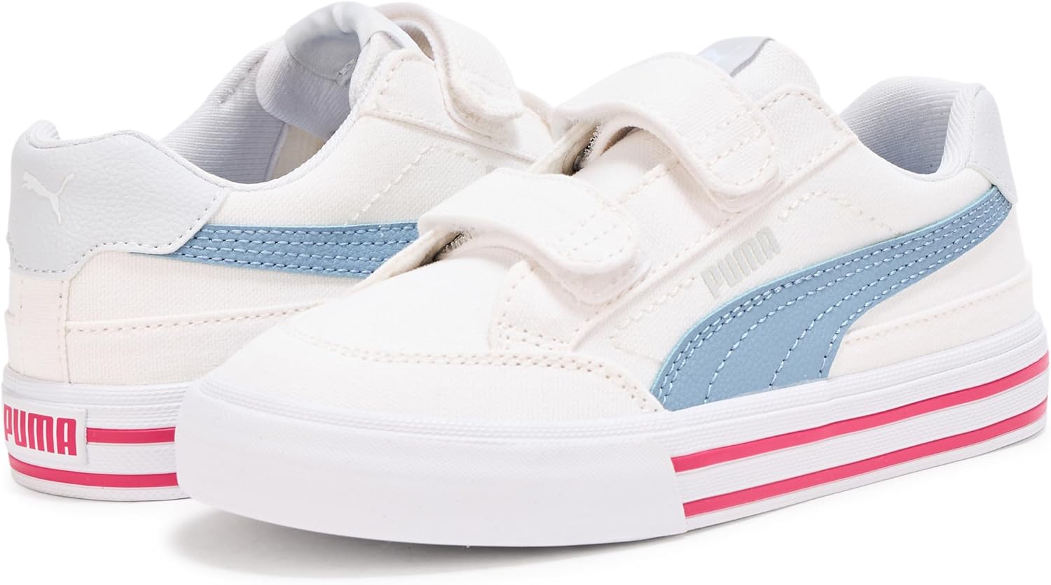 Детские кроссовки PUMA Suede с двумя застежками, Little Kid (4-8 Years) White-silver Mist Ah25 — фото 3
