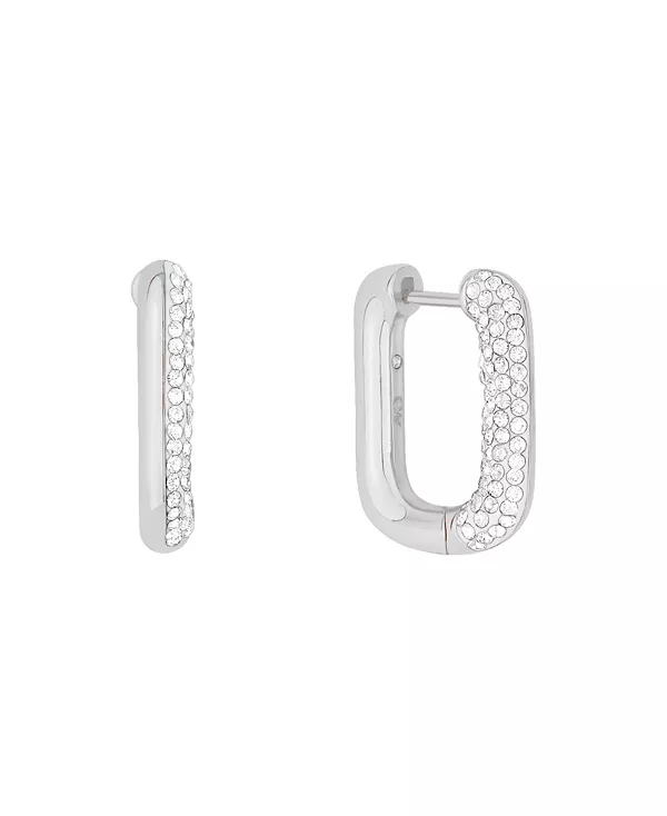 

Серьги-Кольца прямоугольной формы из прозрачных кристаллов And Now This, silver