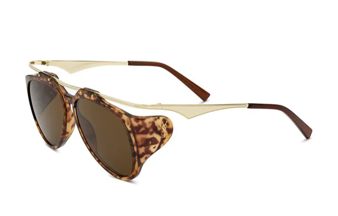 

SAINT LAURENT Авиаторские солнцезащитные очки, Brown