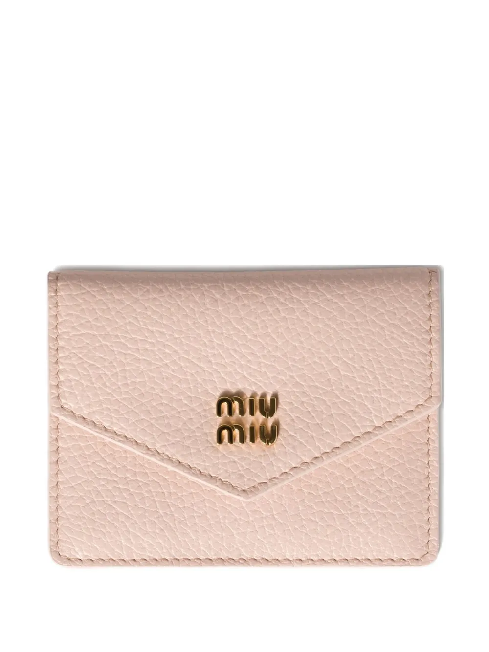 

Кожаный кардхолдер с логотипом MIU MIU, розовый