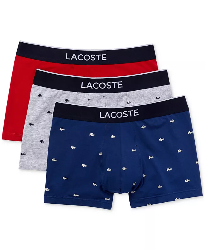 

Комплект из 3 мужских трусов-боксеров Lactose Lifestyle с принтом по всей поверхности Lacoste, мультиколор