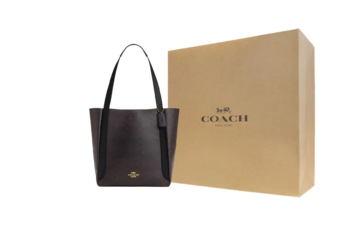 

Coach Сумка-тоут Hadley из искусственной кожи, сумка для покупок, дамская сумочка, сумка через плечо Tubas, женская, орехово-черная