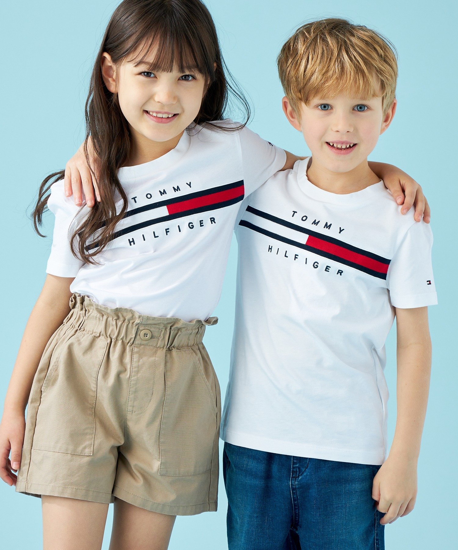 Футболка с вставкой из ребристой ткани в виде флага TOMMY HILFIGER, White YBR — фото 4
