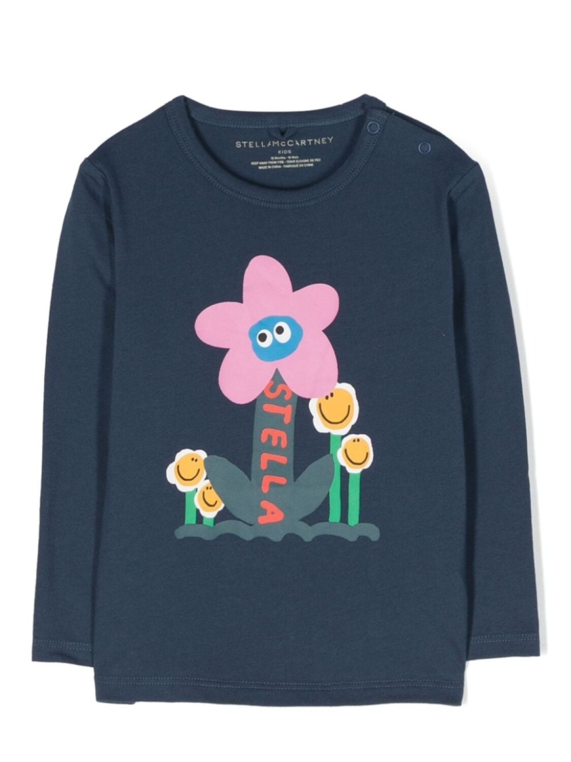 

Stella McCartney Kids футболка с длинными рукавами и цветочным принтом, синий