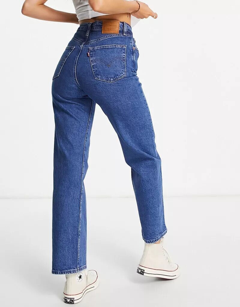 

Темные джинсы прямого кроя с очень высокой посадкой Levi's Ribcage