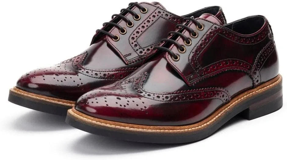 Мужские оксфорды Base London Woburn, Red 532 Hi Shine Bordo — фото 4
