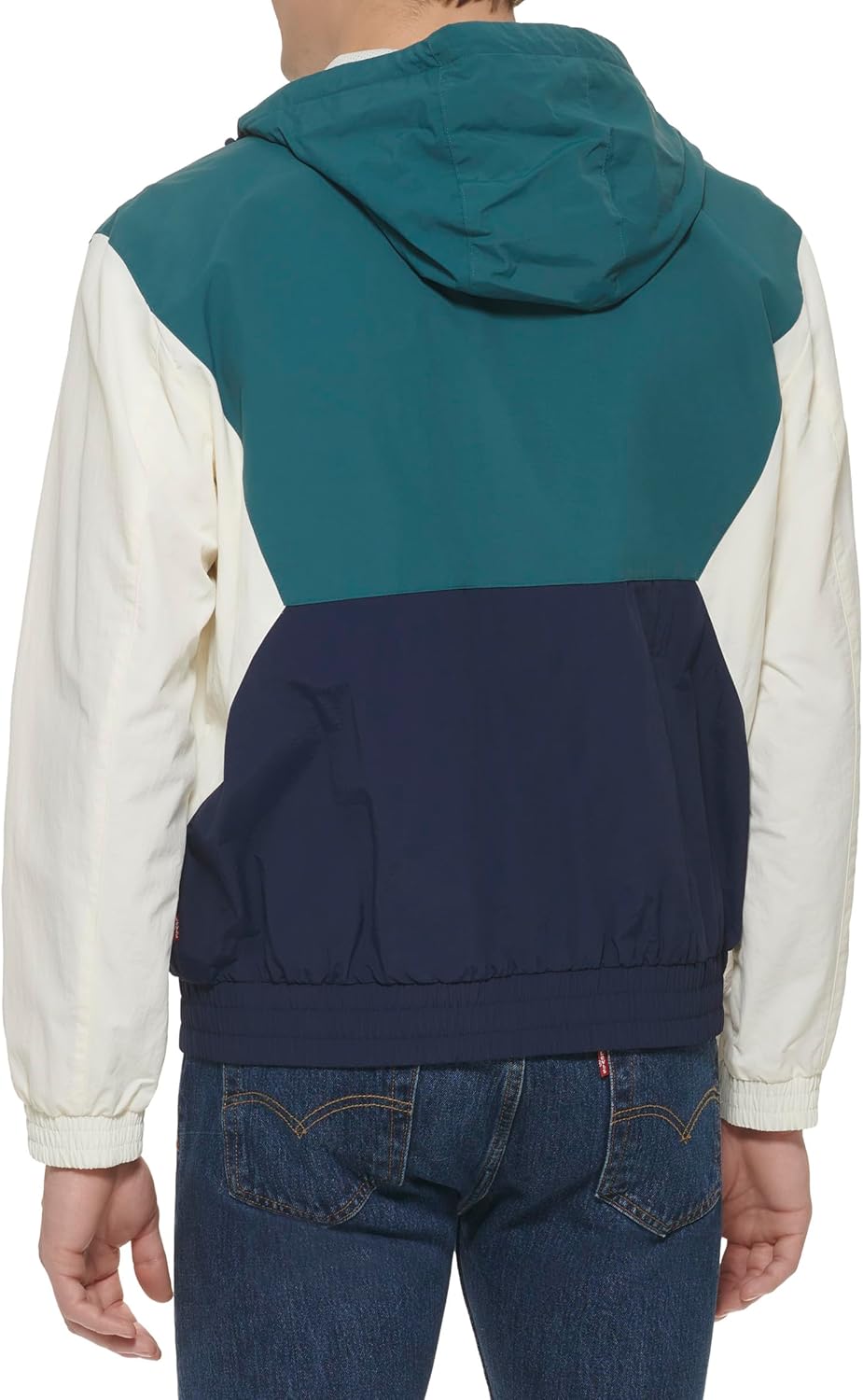Levi's mens Мужская ретро-ветровка Levi's в цветных блоках, Atlantis Blue Color Block — фото 3