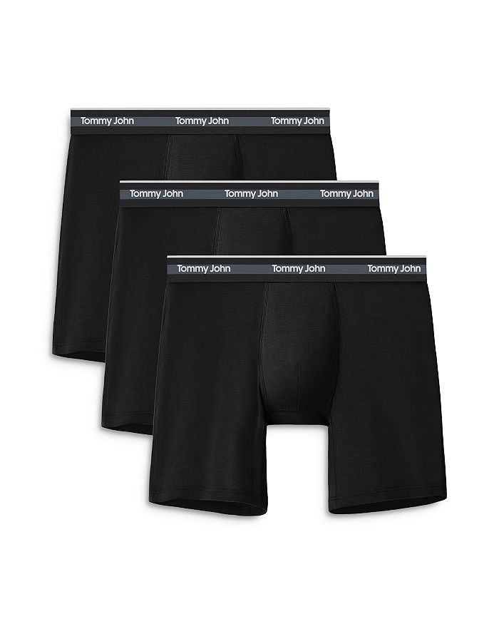 

Комфортные микро-трусы боксеры Essentials 6", 3 шт. Tommy John, черный