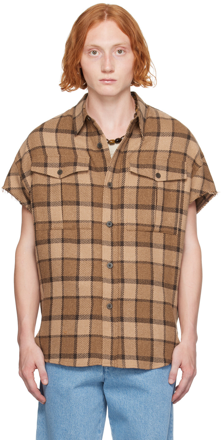 

Рубашка в клетку Dries Van Noten, коричневый