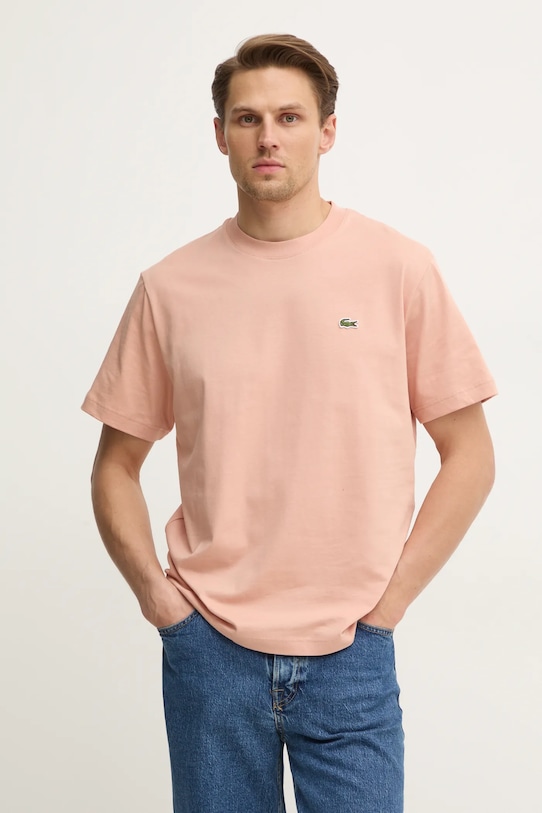 

Хлопковая футболка Lacoste, оранжевый